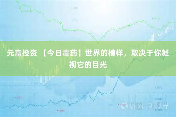 元富投资 【今日毒药】世界的模样，取决于你凝视它的目光